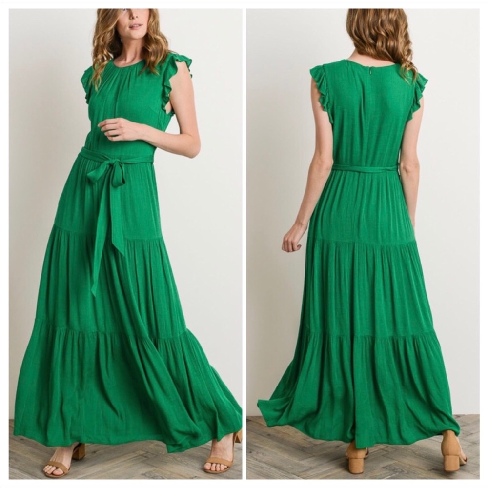 Green maxi dress